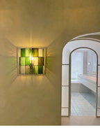 Veltra Faceted Glass Wall Sconce — finish, form and room detail 6