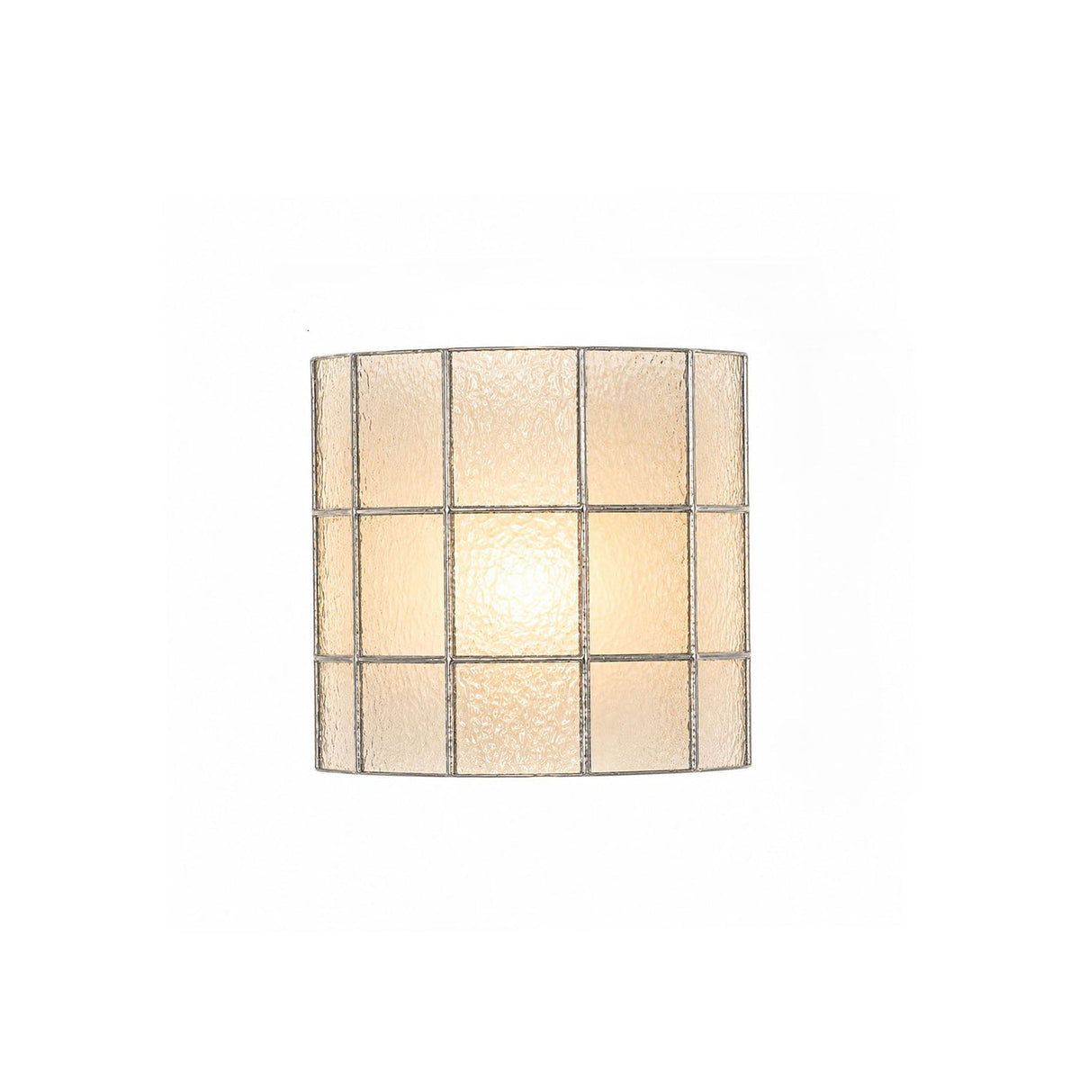 Veylen Grid Stained Glass Wall Sconce — Clear