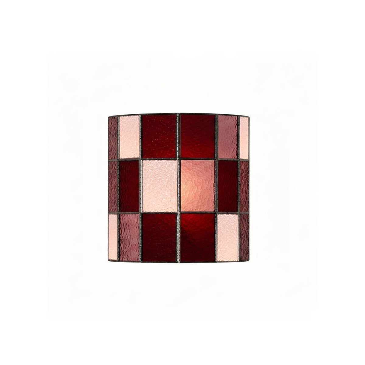 Veylen Grid Stained Glass Wall Sconce — Red