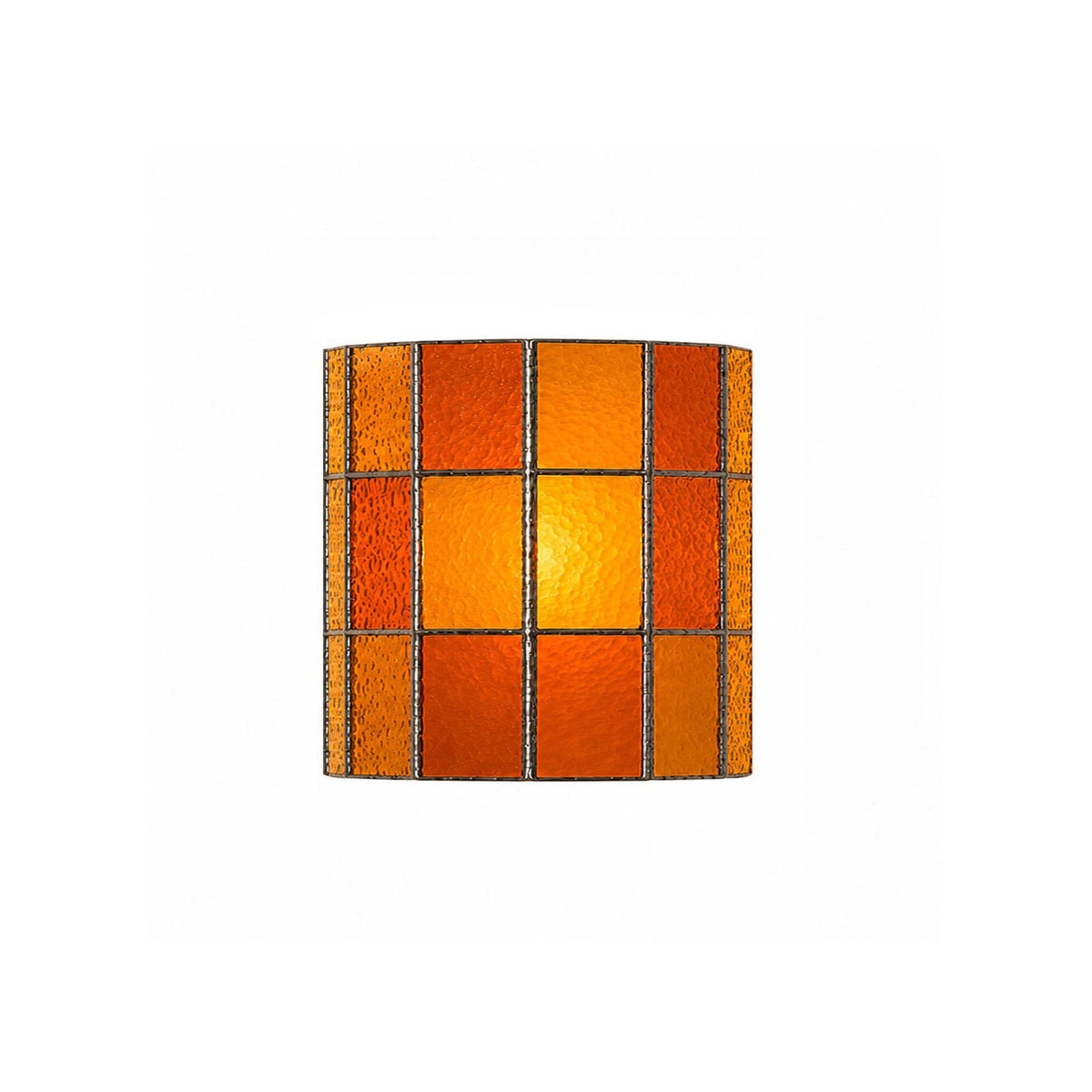 Veylen Grid Stained Glass Wall Sconce — Orange