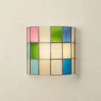 Veylen Grid Stained Glass Wall Sconce — Multicolor