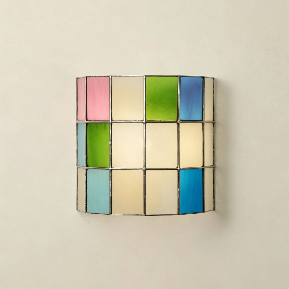 Veylen Grid Stained Glass Wall Sconce — Multicolor
