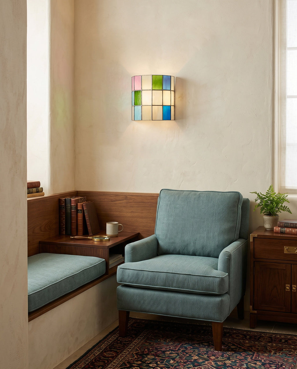 Veylen Grid Stained Glass Wall Sconce — product detail 11