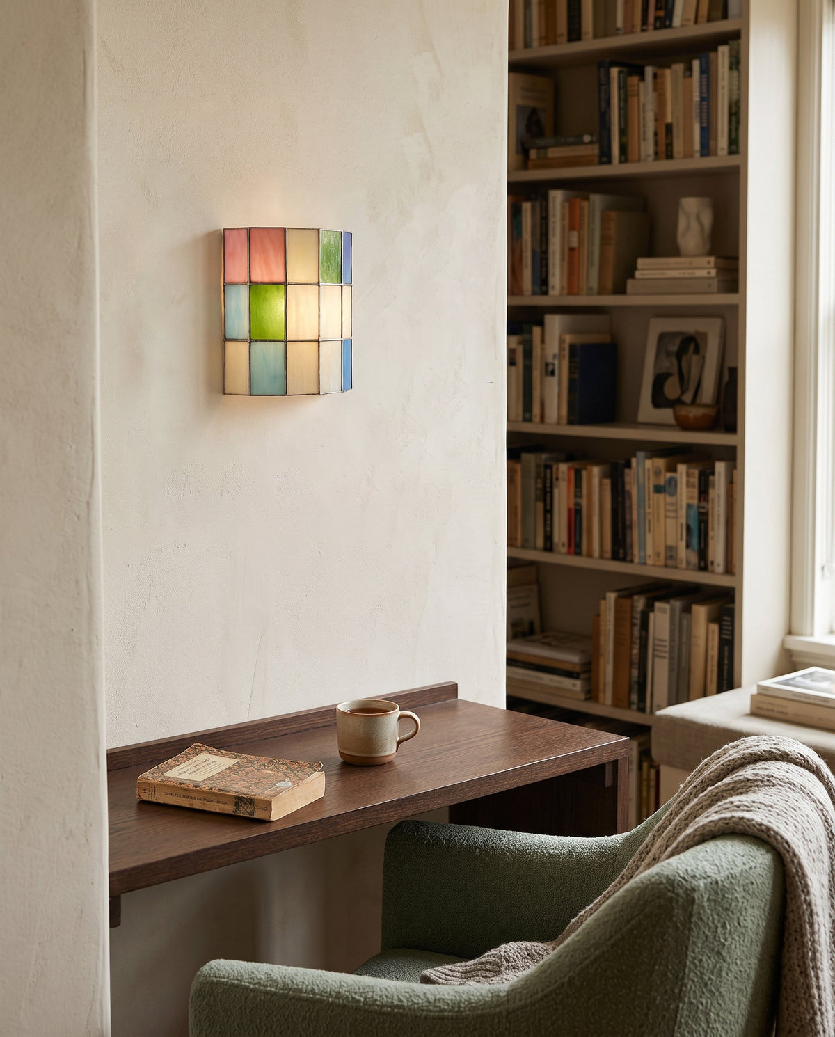 Veylen Grid Stained Glass Wall Sconce — product detail 12