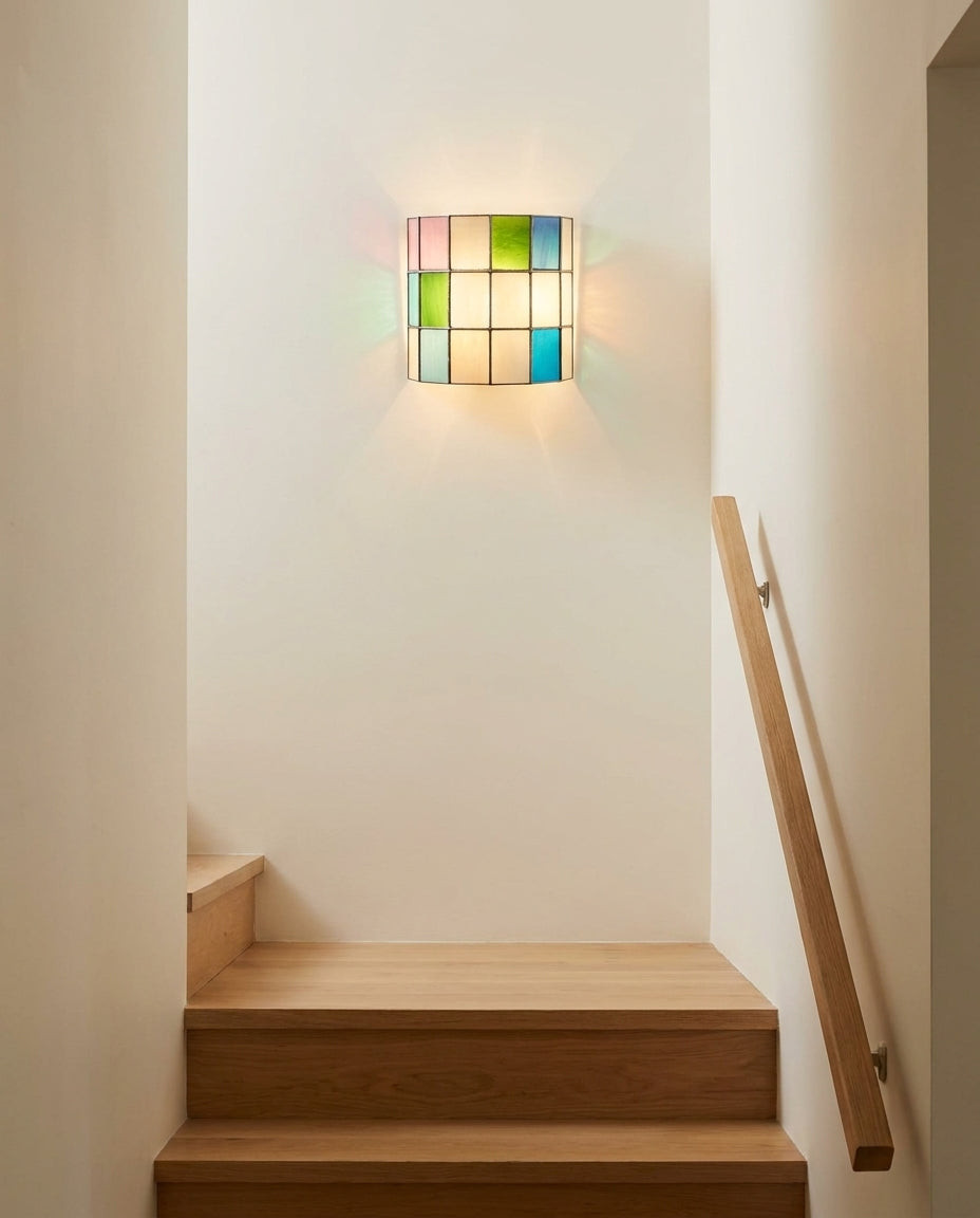 Veylen Grid Stained Glass Wall Sconce — product detail 13