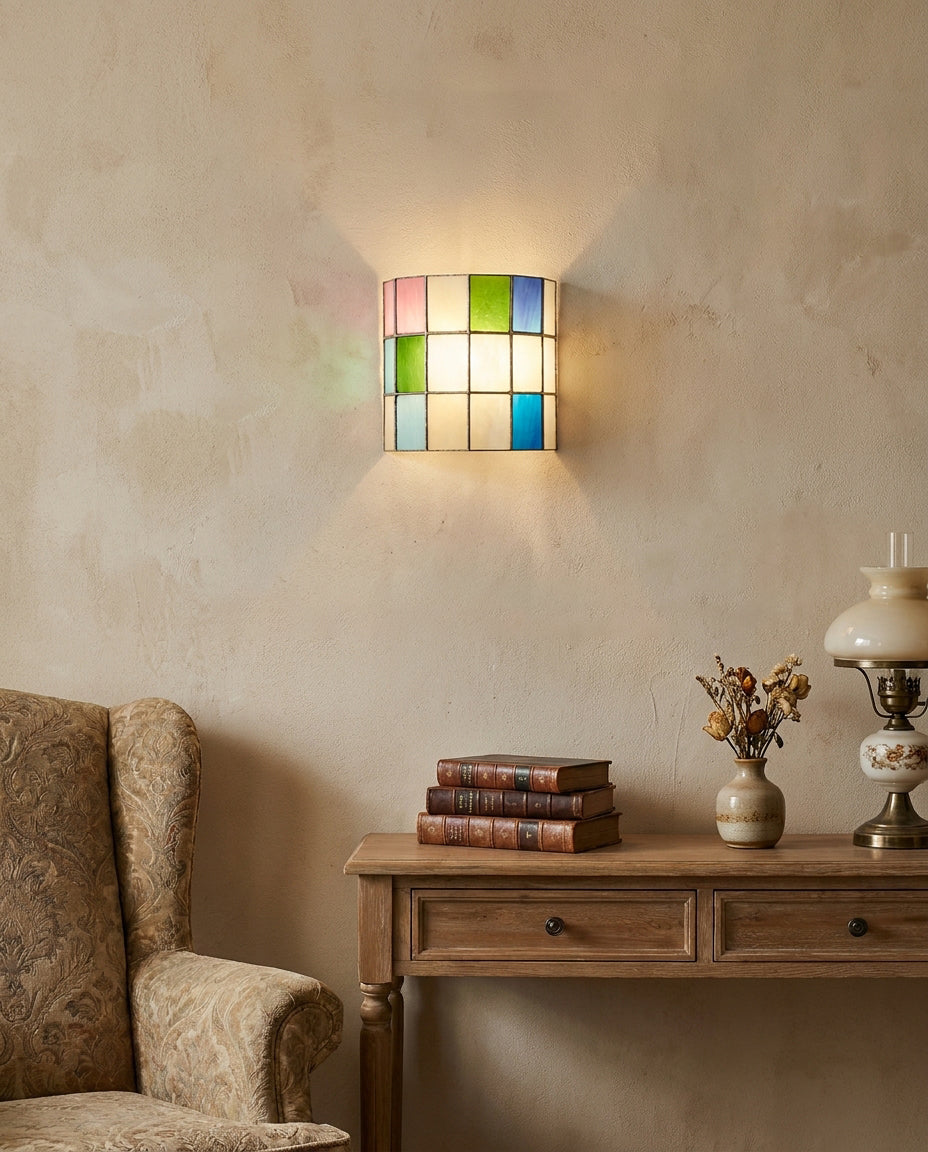 Veylen Grid Stained Glass Wall Sconce — product detail 14