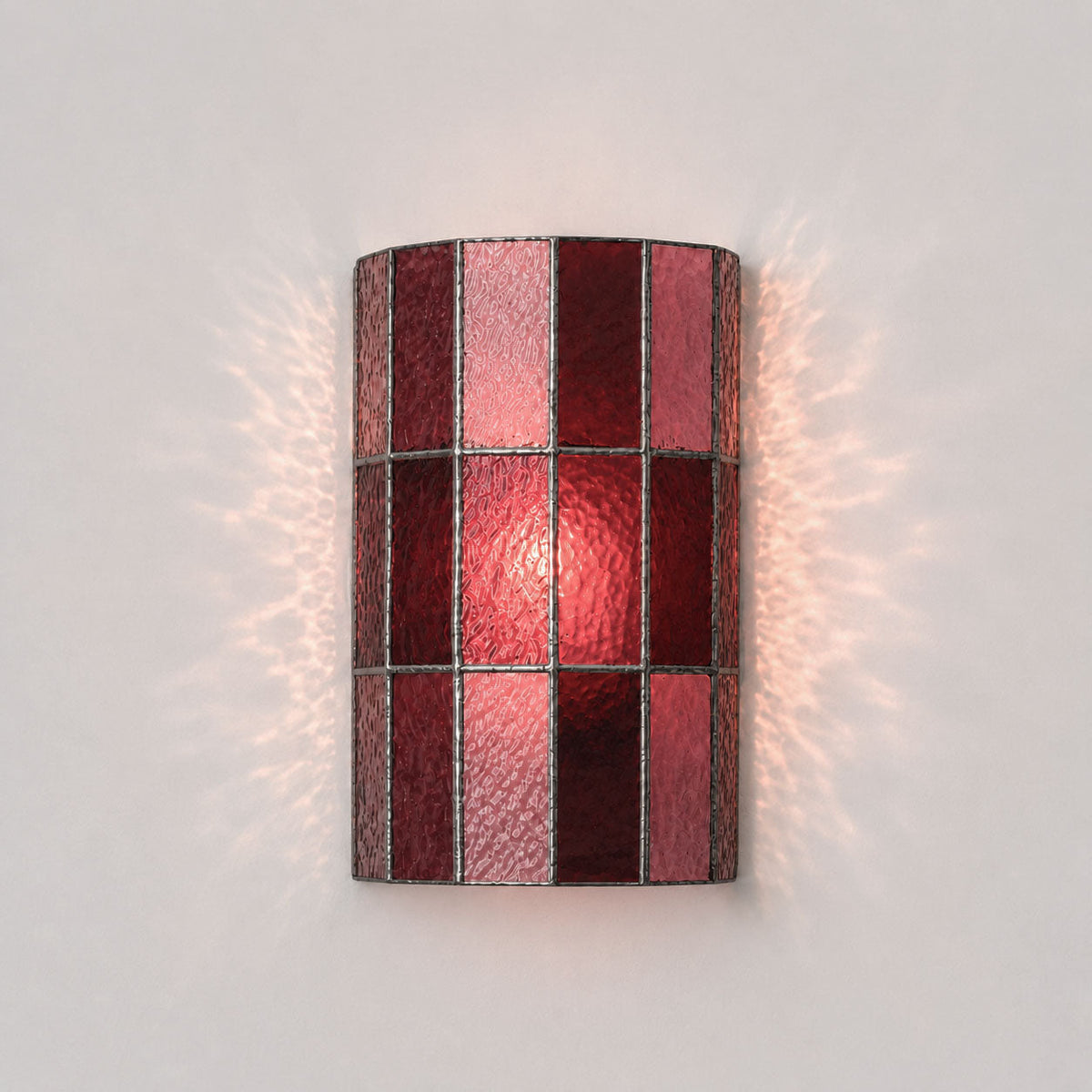 Veylen Stripe Stained Glass Wall Sconce — Red