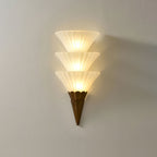 Virelle Layered Fan Glass Wall Sconce — finish, form and room detail 8