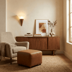 Virelle Layered Fan Glass Wall Sconce — finish, form and room detail 9