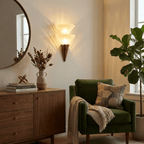 Virelle Layered Fan Glass Wall Sconce — finish, form and room detail 10
