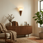 Virelle Layered Fan Glass Wall Sconce — finish, form and room detail 11