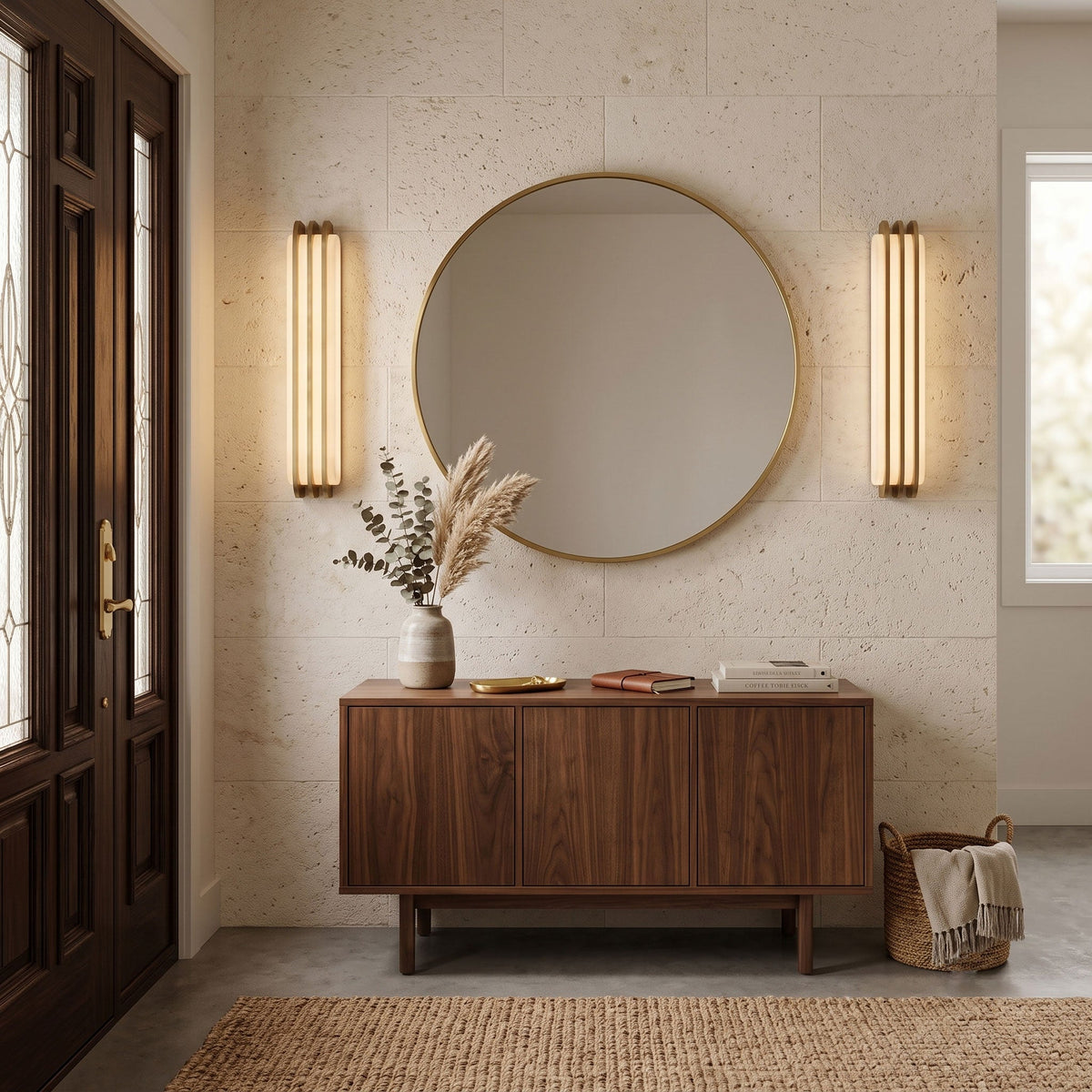 Virex Layered Alabaster LED Wall Light – wall sconce product view 2