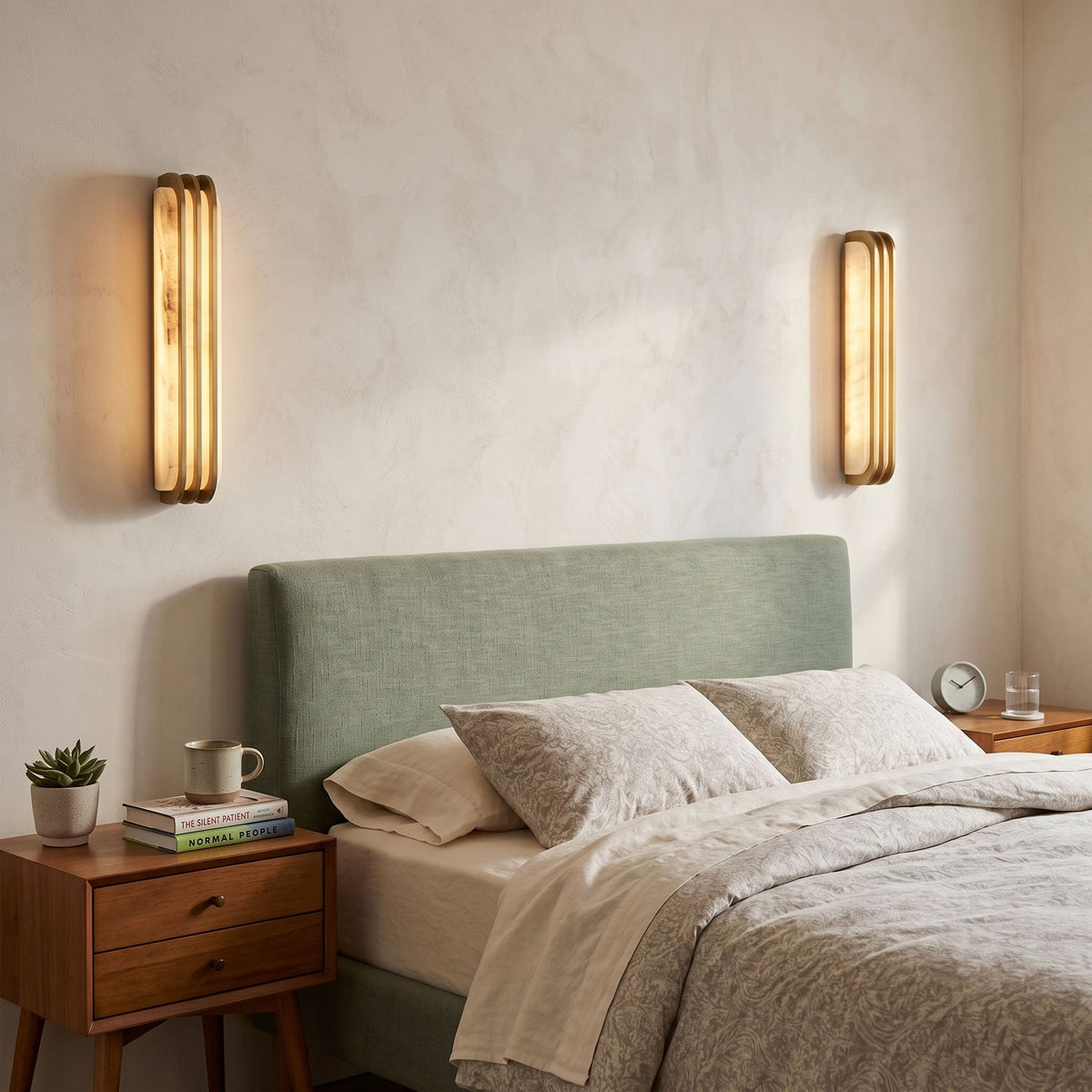 Virex Layered Alabaster LED Wall Light – wall sconce product view 3