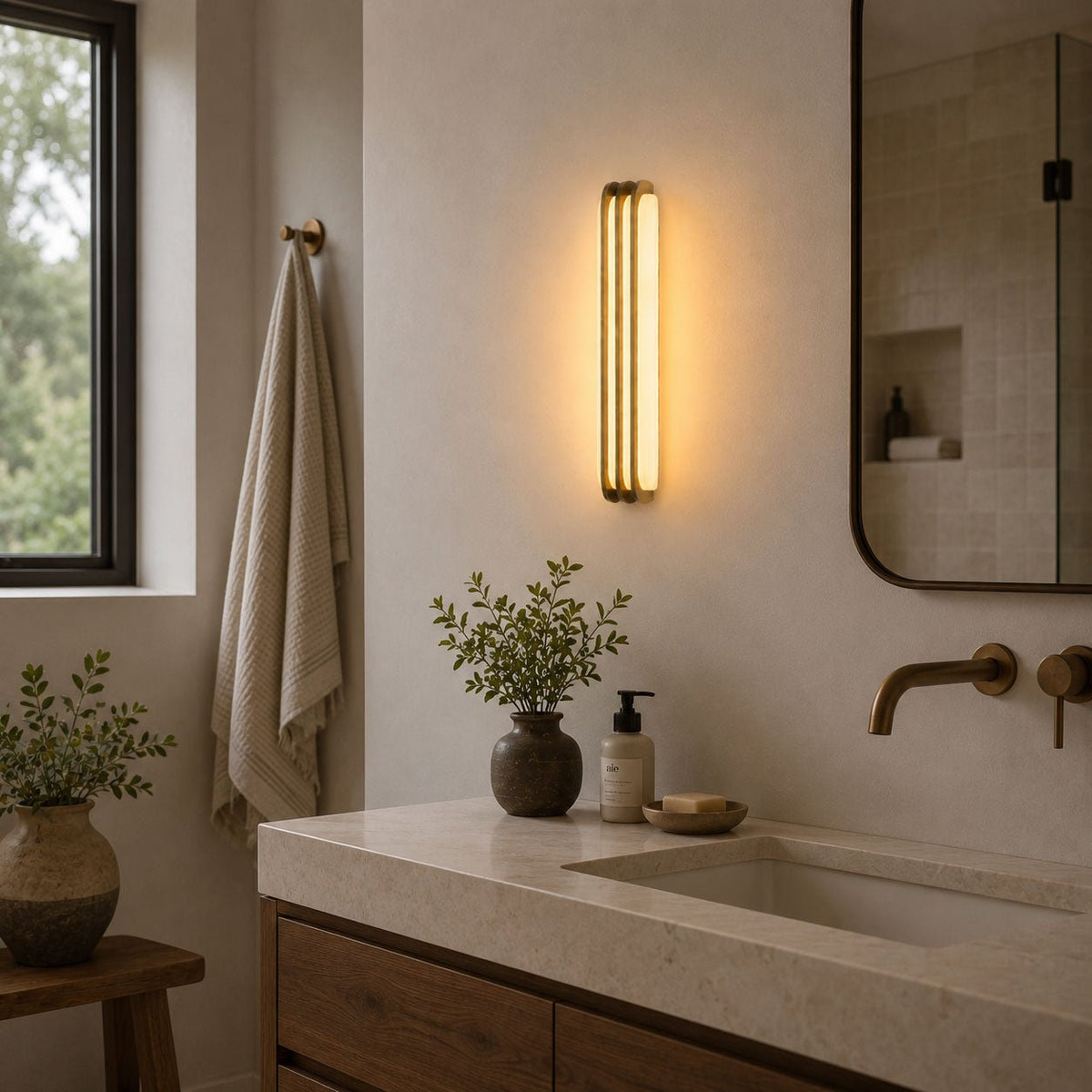 Virex Layered Alabaster LED Wall Light – wall sconce product view 6