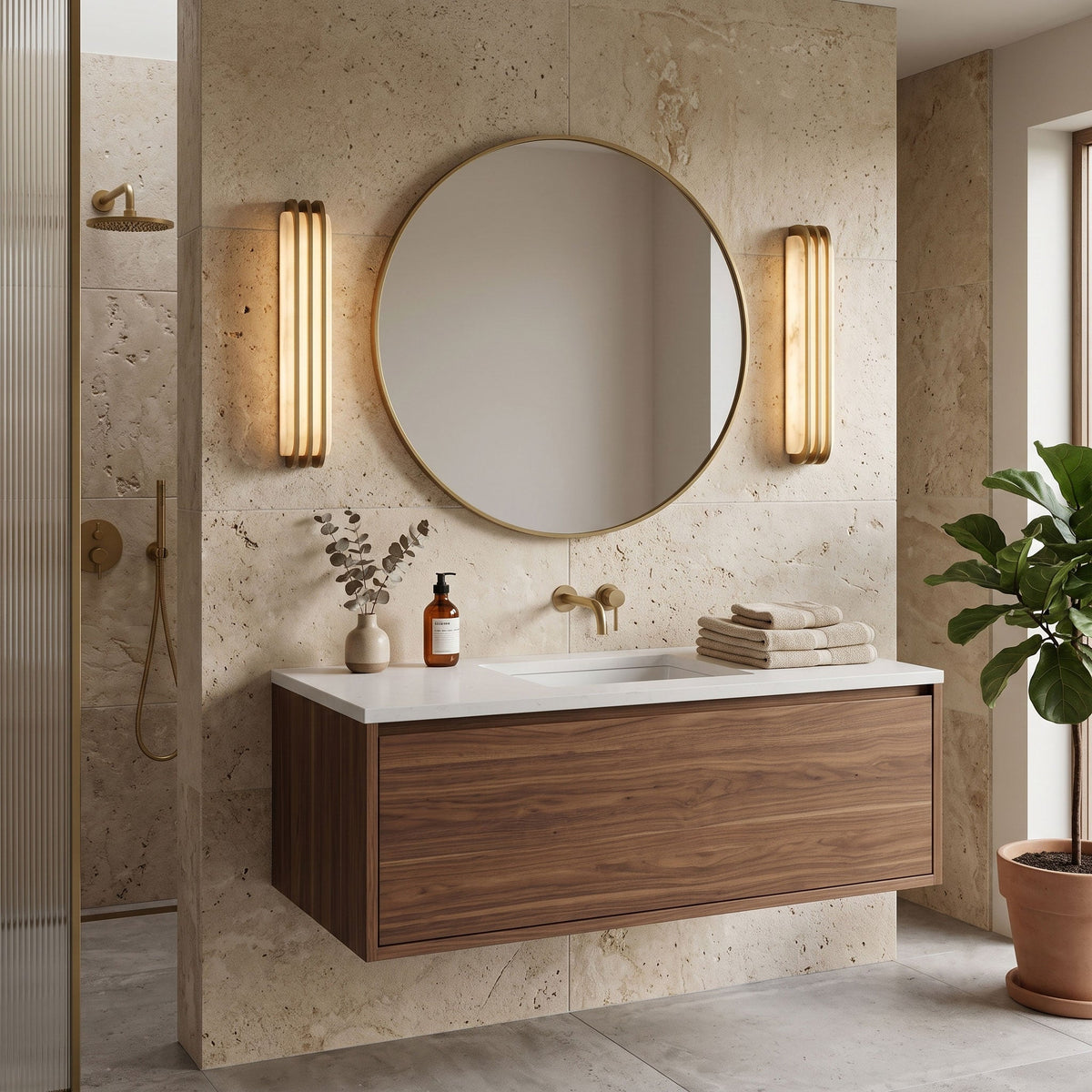 Virex Layered Alabaster LED Wall Light – wall sconce product view 8