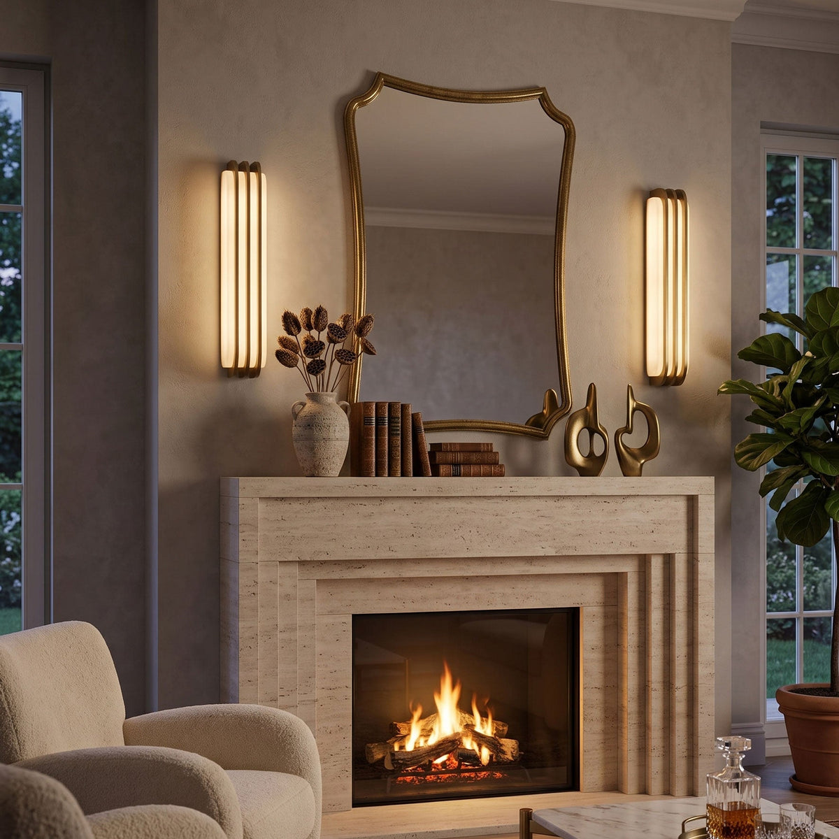 Virex Layered Alabaster LED Wall Light – wall sconce product view 9