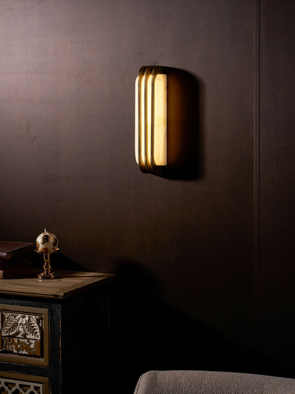 Virex Layered Alabaster LED Wall Light – wall sconce product view 13