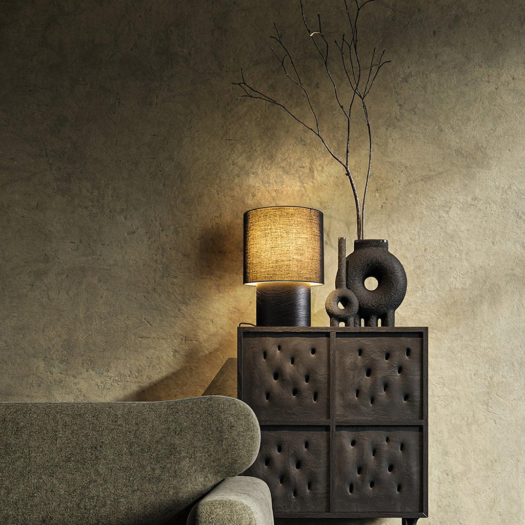 Wabi Sabi Textured Wood Table Lamp - product view 4