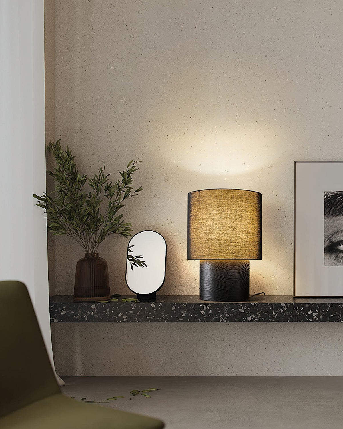 Wabi Sabi Textured Wood Table Lamp - product view 8