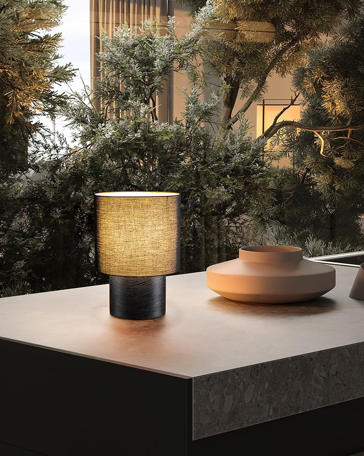 Wabi Sabi Textured Wood Table Lamp - product view 9