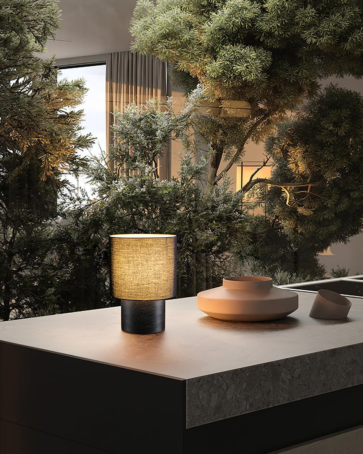 Wabi Sabi Textured Wood Table Lamp - product view 12
