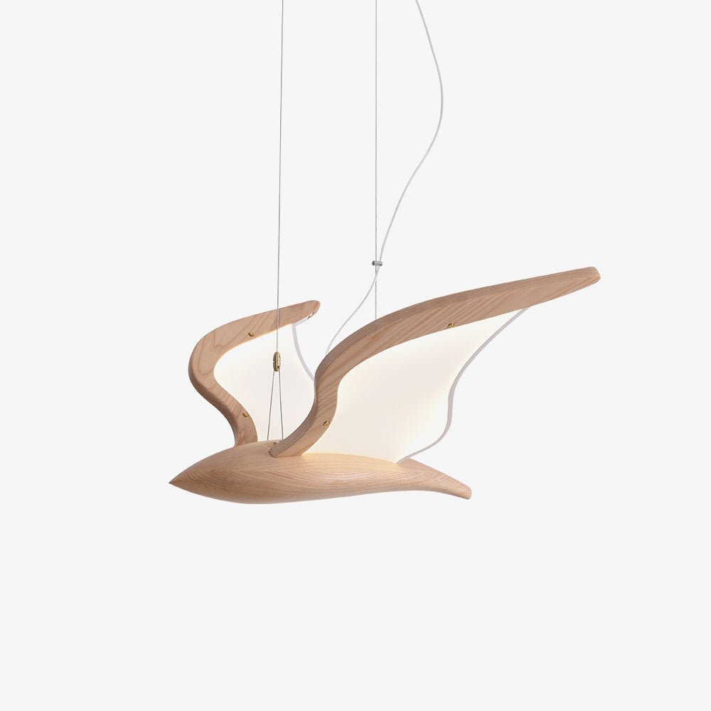 Warbler Wing Wood LED Chandelier — product view