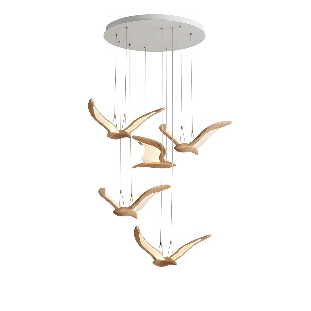 Warbler Wing Wood LED Chandelier — design and interior detail 58