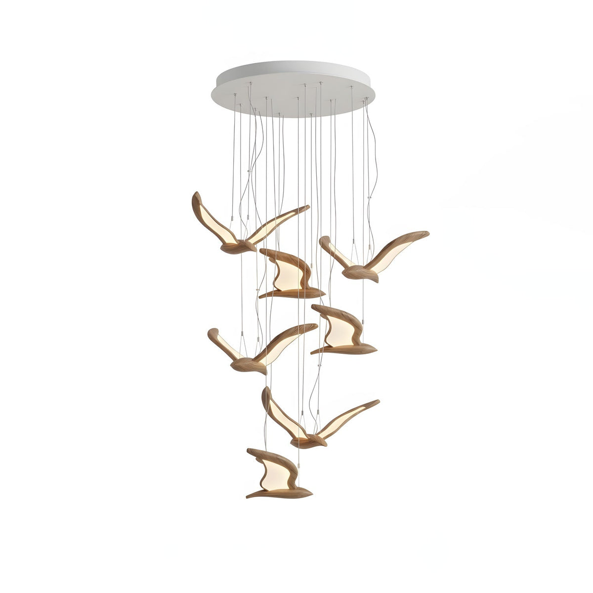 Warbler Wing Wood LED Chandelier — design and interior detail 59