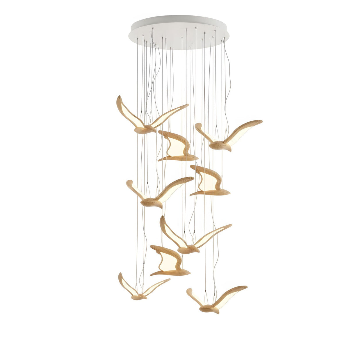 Warbler Wing Wood LED Chandelier — design and interior detail 60