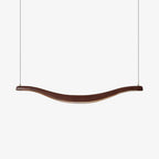 Waveform Curved Ash Wood LED Chandelier - product view 1