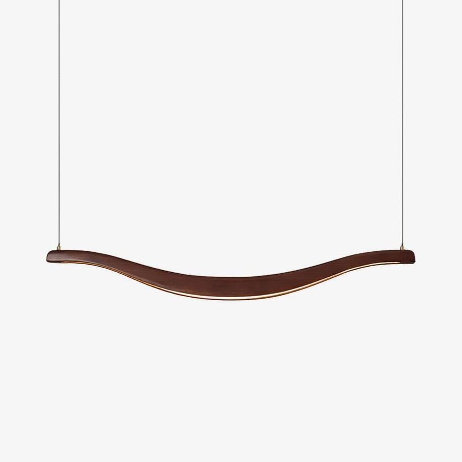 Waveform Curved Ash Wood LED Chandelier - product view 1