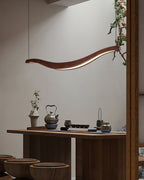 Waveform Curved Ash Wood LED Chandelier - product view 5