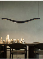 Waveform Curved Ash Wood LED Chandelier - product view 6