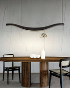 Waveform Curved Ash Wood LED Chandelier - product view 9