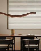 Waveform Curved Ash Wood LED Chandelier - product view 10