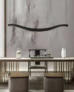 Waveform Curved Ash Wood LED Chandelier - product view 13