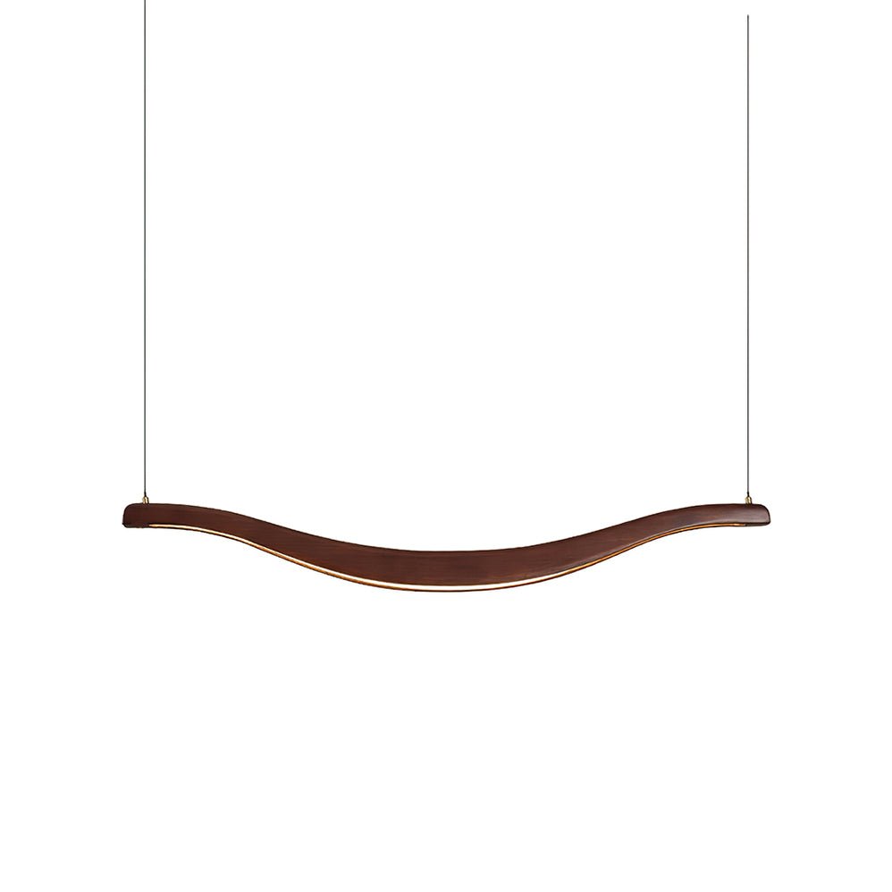 Waveform Curved Ash Wood LED Chandelier - product view 15
