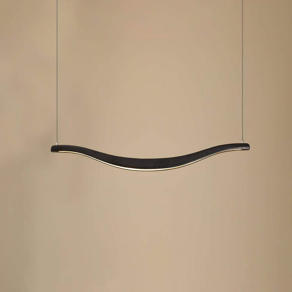 Waveform Curved Ash Wood LED Chandelier - product view 16