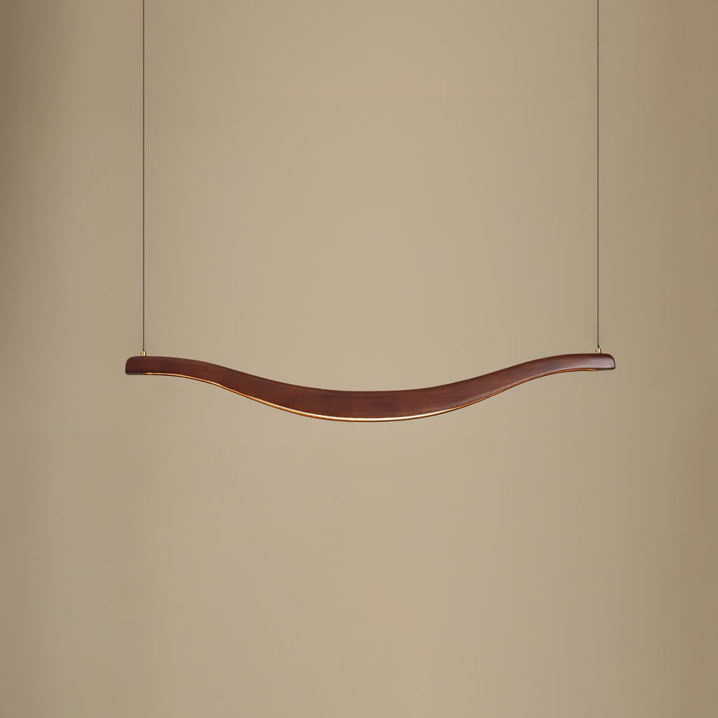 Waveform Curved Ash Wood LED Chandelier - product view 17