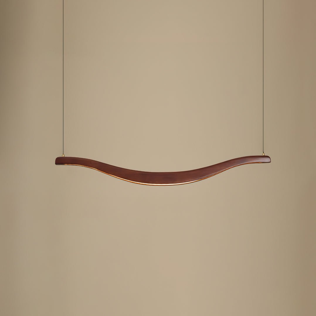 Waveform Curved Ash Wood LED Chandelier - product view 17