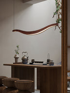 Waveform Curved Ash Wood LED Chandelier - product view 18