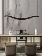 Waveform Curved Ash Wood LED Chandelier - product view 19