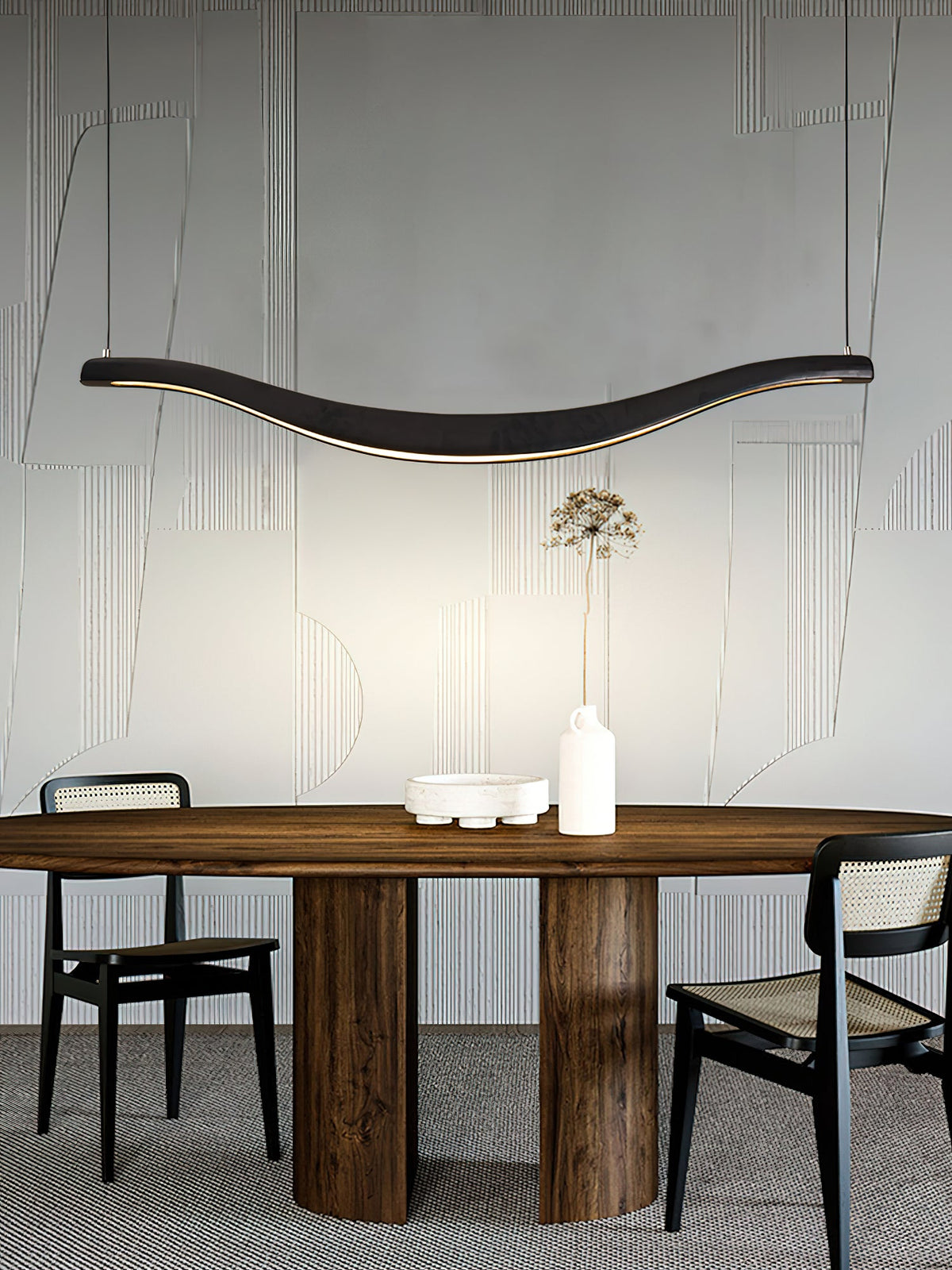 Waveform Curved Ash Wood LED Chandelier - product view 21