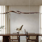 Waveform Sculptural Wood LED Pendant Light - product view 2
