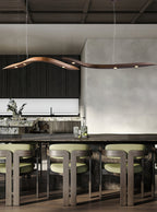 Waveform Sculptural Wood LED Pendant Light - product view 4