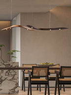 Waveform Sculptural Wood LED Pendant Light - product view 5