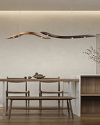 Waveform Sculptural Wood LED Pendant Light - product view 7