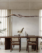 Waveform Sculptural Wood LED Pendant Light - product view 8