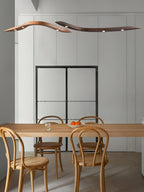 Waveform Sculptural Wood LED Pendant Light - product view 10
