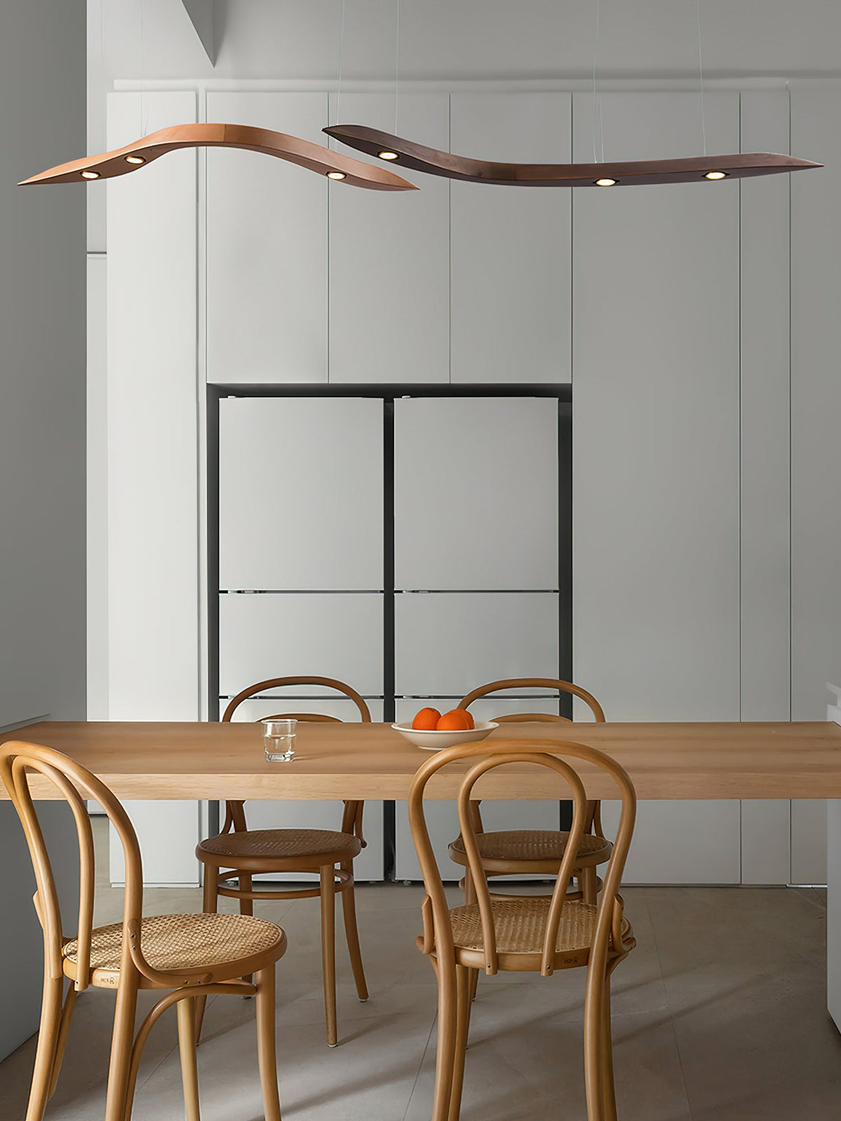 Waveform Sculptural Wood LED Pendant Light - product view 10